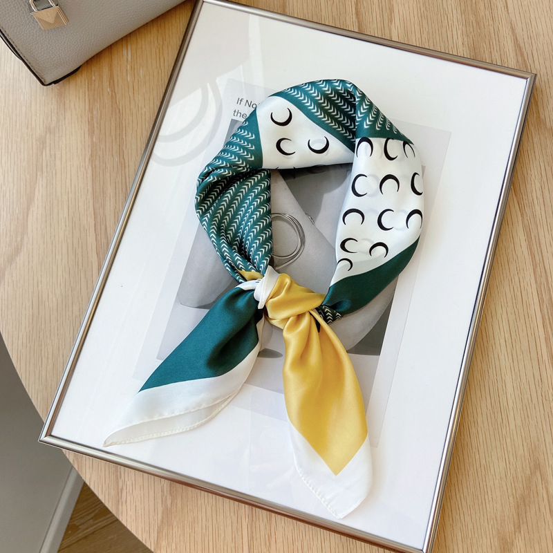 Khăn lụa vuông buộc tóc HUMI khăn bandana đa năng trùm đầu quàng cổ cá tính kích thước 70x70cm