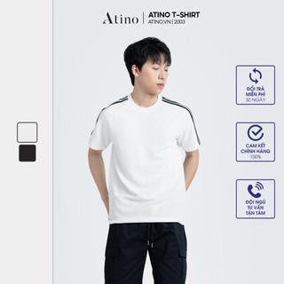 Áo Phông Nam Cộc Tay 3 Sọc ATINO chất liệu Cotton Cao Cấp Hàn Quốc form Regular AP2.2003