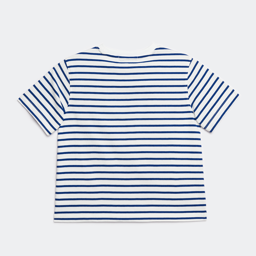 TheBlueTshirt - Áo Thun Tay Ngắn Sọc Trắng Xanh Thêu Con Mắt - The Eyeconic Regular T - Signature Blue Stripe