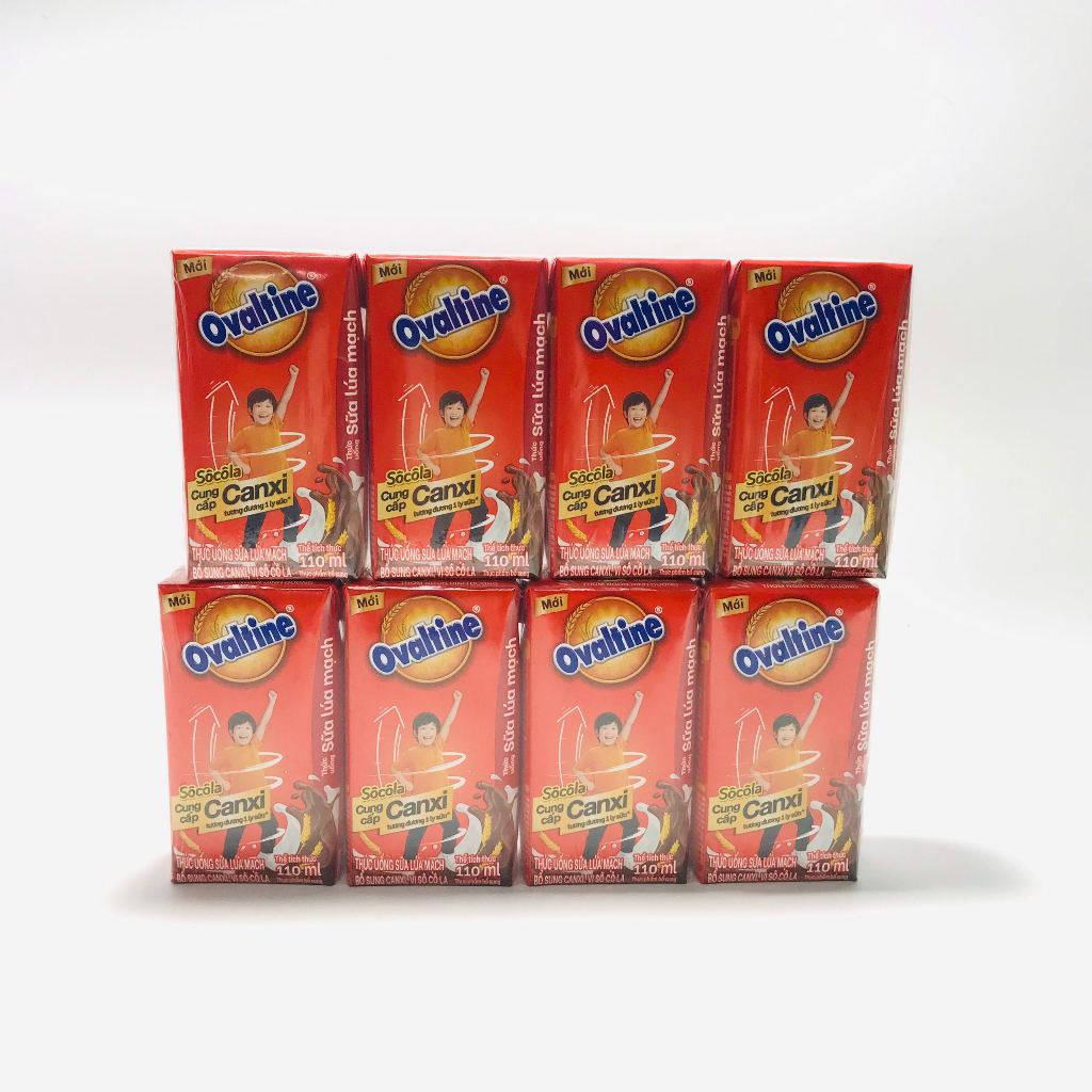 Thức uống lúa mạch hương vị sô-cô-la Ovaltine hộp giấy 110mlx4