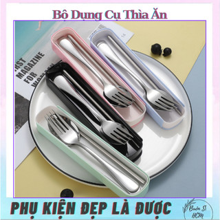 Bộ Dụng Cụ Ăn Tiện Lợi Với Thiết Kế Thép Không Gỉ, Bộ 3 Dụng Cụ Ăn Thích Hợp Cho Văn Phòng, Đi Học, Dã Ngoại