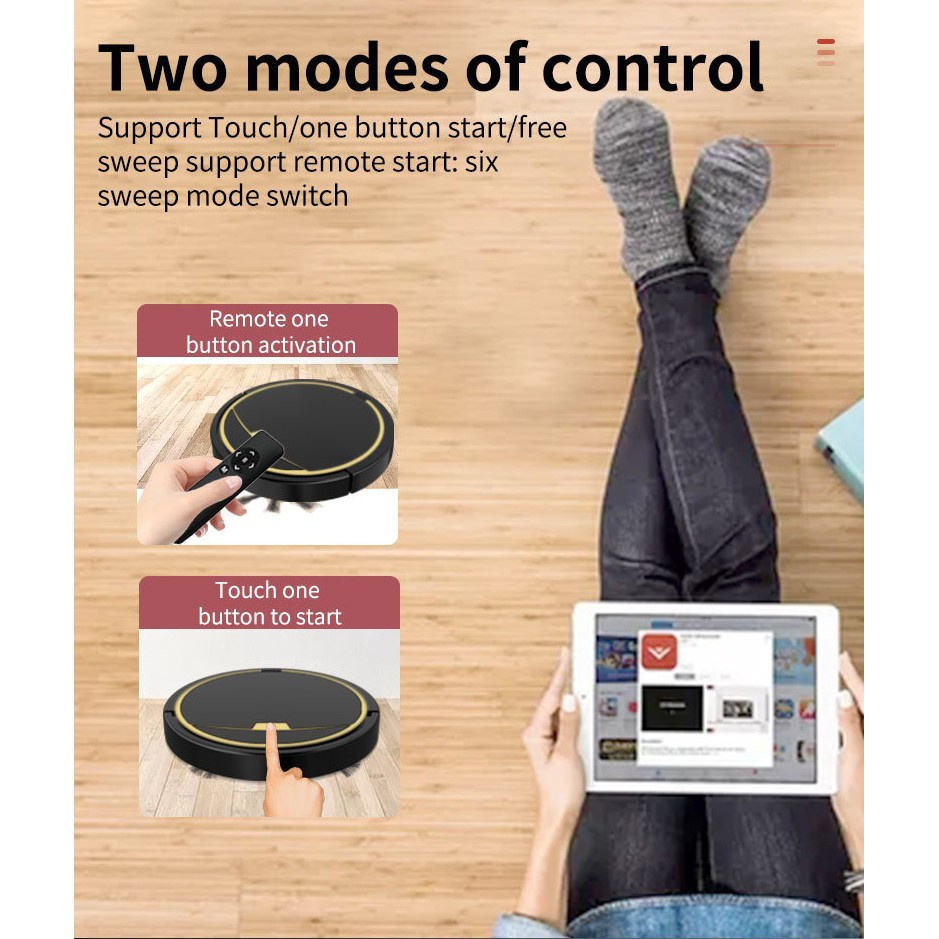 Robot hút bụi lau nhà RS300,Cao Cấp Tự động hút bụi, Lau nhà, Hút Siêu Khỏe- bảo hành 12 tháng