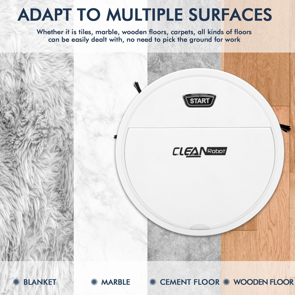 Robot hút bụi lau nhà thông minh 3 trong 1,Robot lau nhà tự động, Hút Sạch Mọi Ngóc Ngách Trong Nhà,dụng cho gia đình