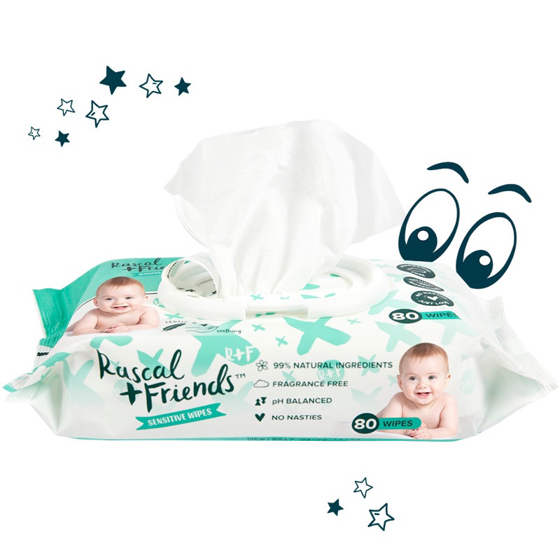 Khăn ướt Racal& Friend 80 miếng dịu nhẹ an toàn cho bé