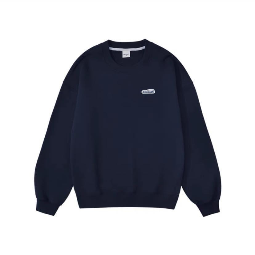 Áo nỉ sweater Dessuu logo thêu, áo nỉ lót bông nhiều màu form rộng