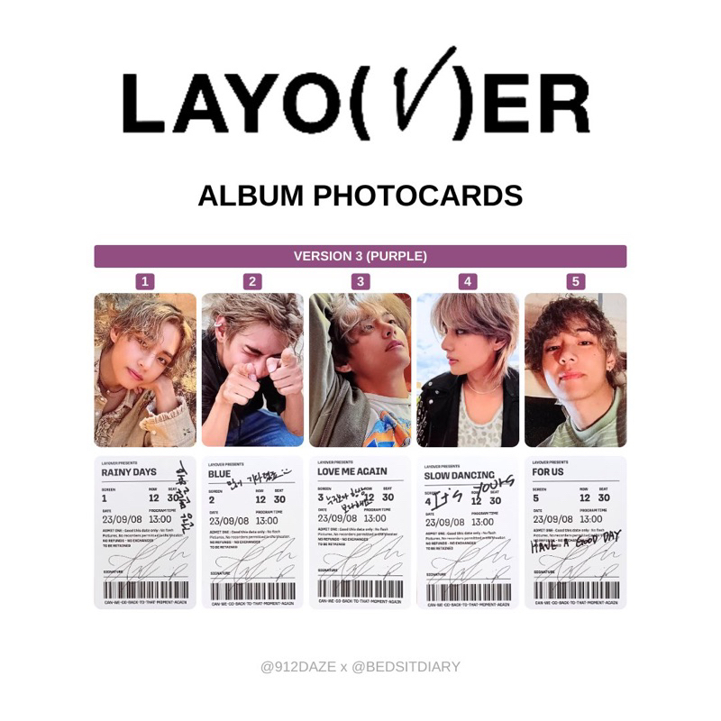 ALBUM LAYOVER- V BTS BỘ ẢNH CHÍNH HÃNG