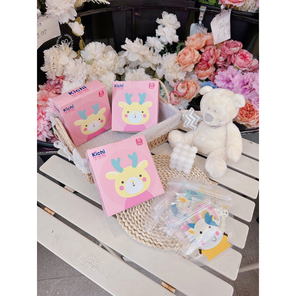 Hộp 30 túi trữ sữa Kichilachi 180ml siêu đáng yêu