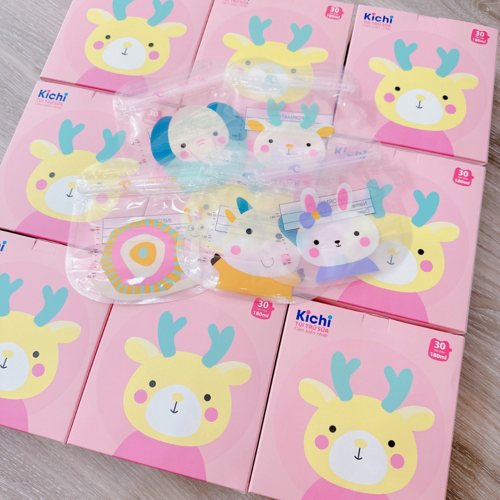 Hộp 30 túi trữ sữa Kichilachi 180ml siêu đáng yêu