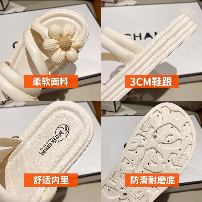 Dép sandal đế bằng đính hoa thời trang dép nữ đính hoa