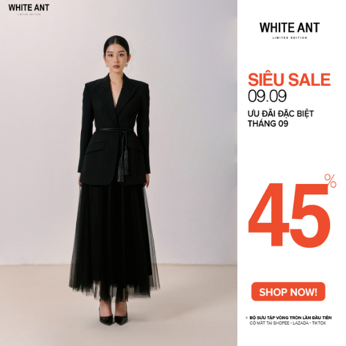 Áo Khoác Nữ White Ant Chất Liệu Dobby Weave Phom Cơ Bản Hàng Thiết Kế Cao Cấp DARRAGH NOTCHED BLAZER