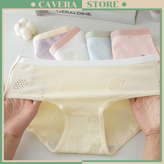 Quần lót nữ cotton điều hòa thông hơi thoáng mát, đáy may 2 lớp kháng khuẩn khử mùi CAVERA - LY06