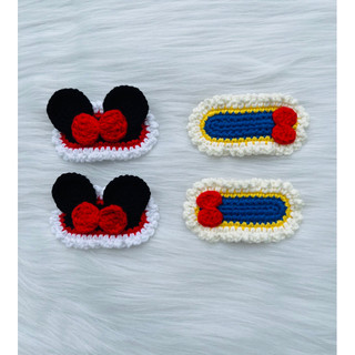 Kẹp tóc bằng len chuột mickey, công chúa bạch tuyết