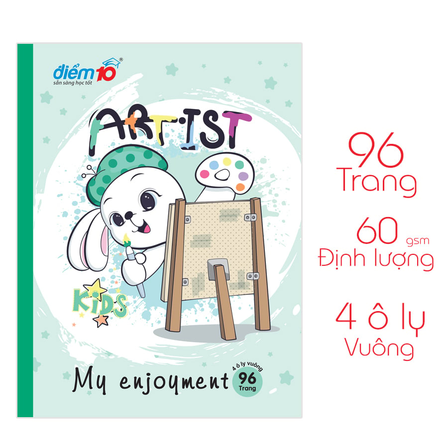 Combo 2 cuốn Tập học sinh 96 trang 4 ô ly vuông 60 gsm Điểm 10 TP-NB039 (hình ngẫu nhiên)