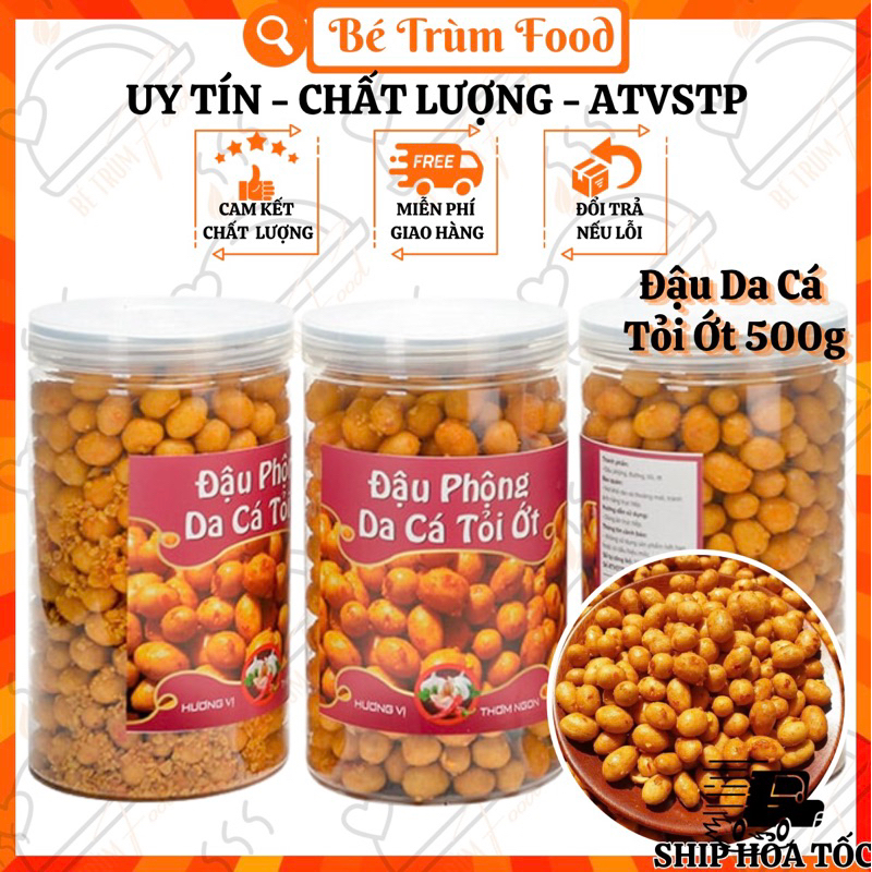 Đậu Phộng Da Cá Tỏi Ớt 500g 𝐅𝐫𝐞𝐞𝐒𝐡𝐢𝐩 (Hình thật 100%) Bé Trùm