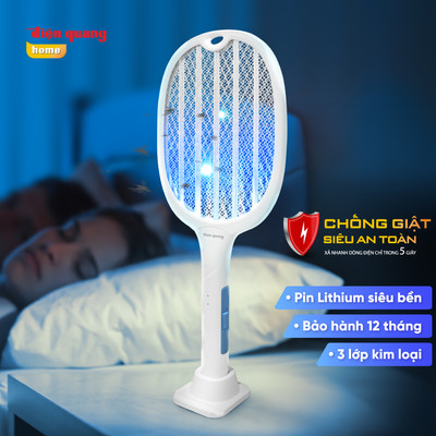 [HỎA TỐC] Vợt muỗi Điện Quang EMR10 kiêm Đèn bắt muỗi tự động 2 trong 1, sạc điện type C. Bảo hành 12 tháng