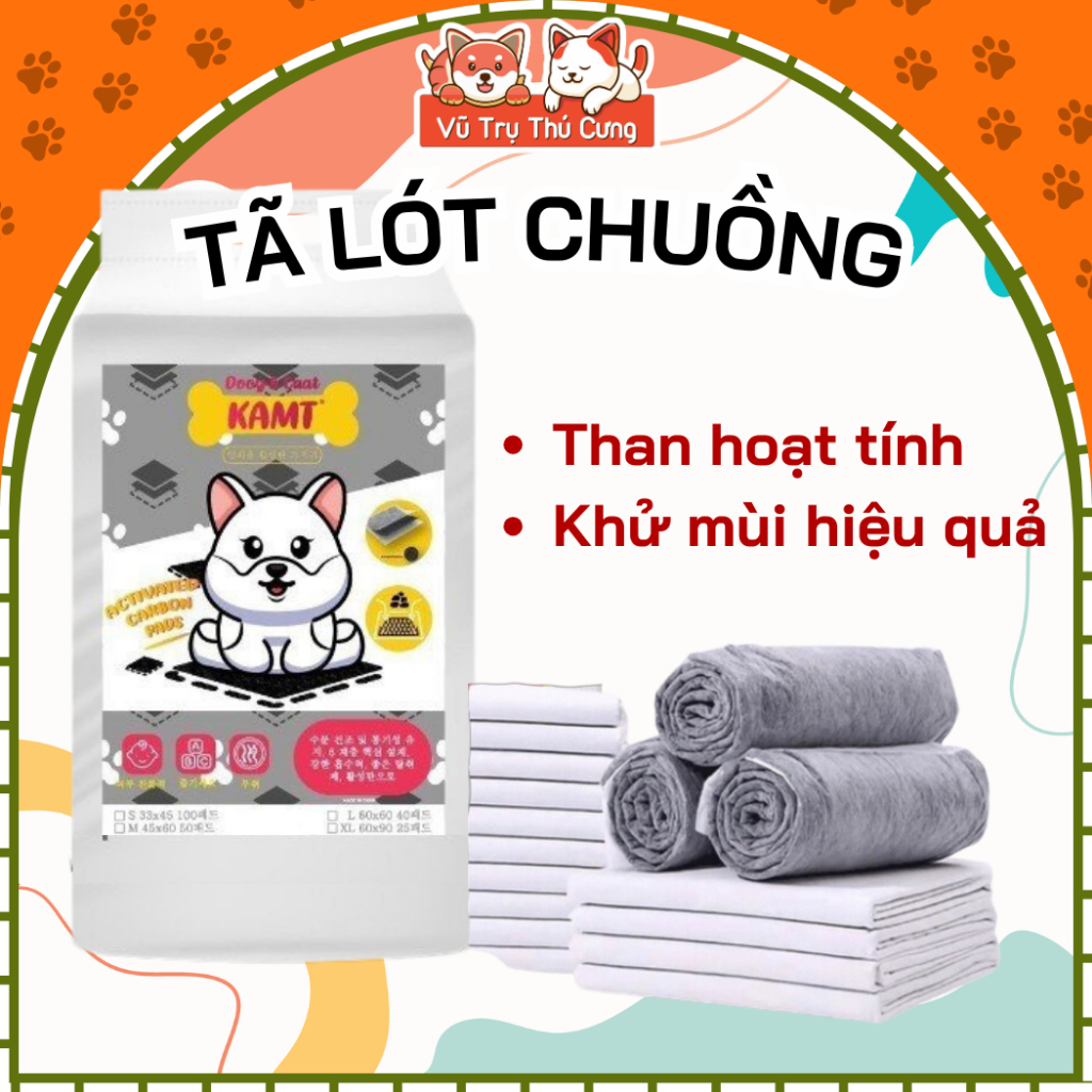 Tã lót chuồng than hoạt tính khử mùi cho thú cưng, thấm hút tốt