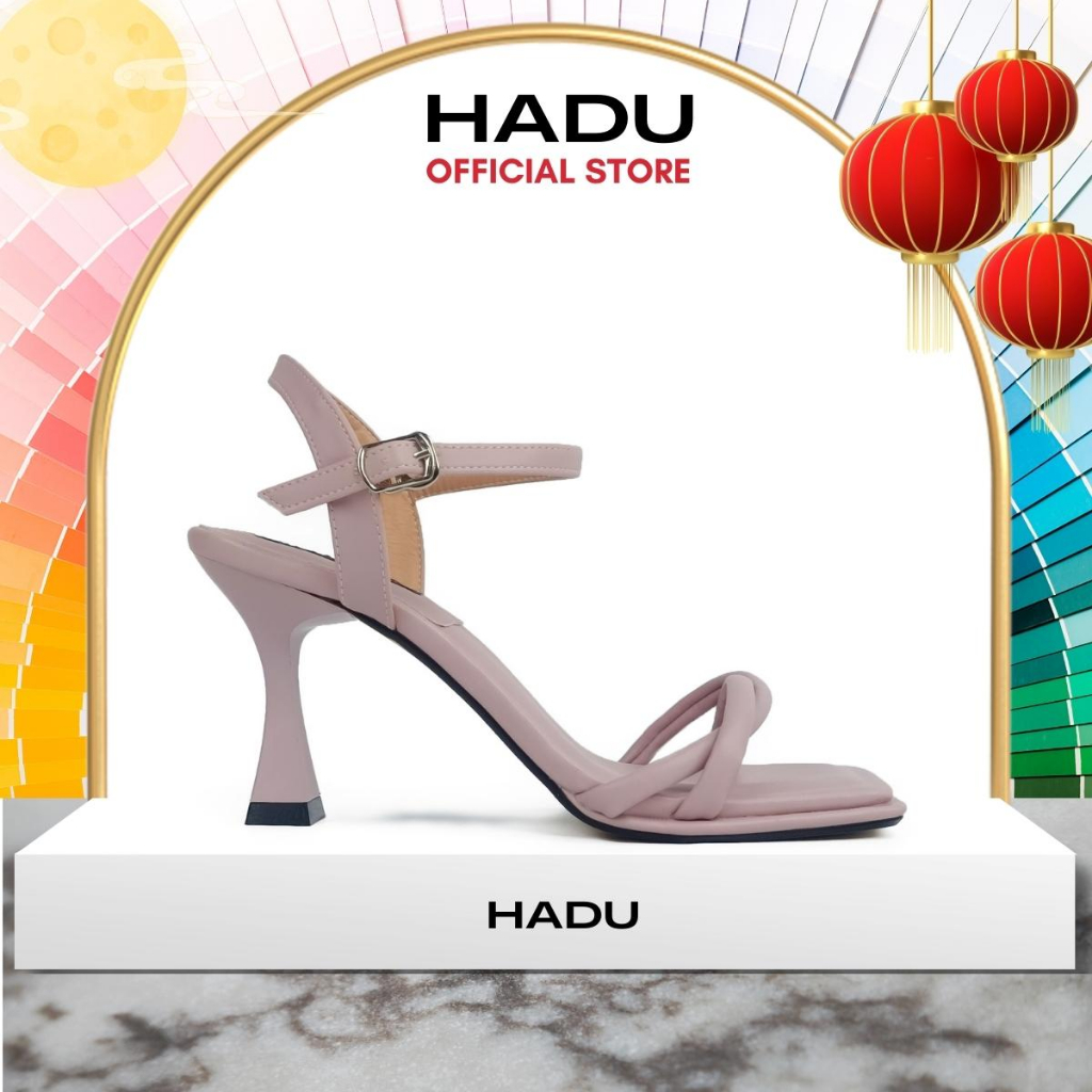 Giày Cao Gót 7P Quai Xoắn VIOLET HADU M7107, Quai Tròn Bọc Mút, Da PU Cao Cấp, BH 24 Tháng