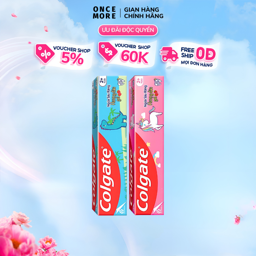 Kem đánh răng Colgate trẻ em Khủng Long và Kỳ Lân hương dâu 40g tuýp