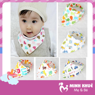 Set 10 khăn yếm tam giác cotton 2 lớp cho bé