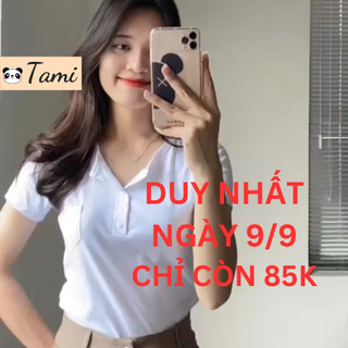 Áo thun nữ có cổ đuôi tôm chất cotton mát bigsize