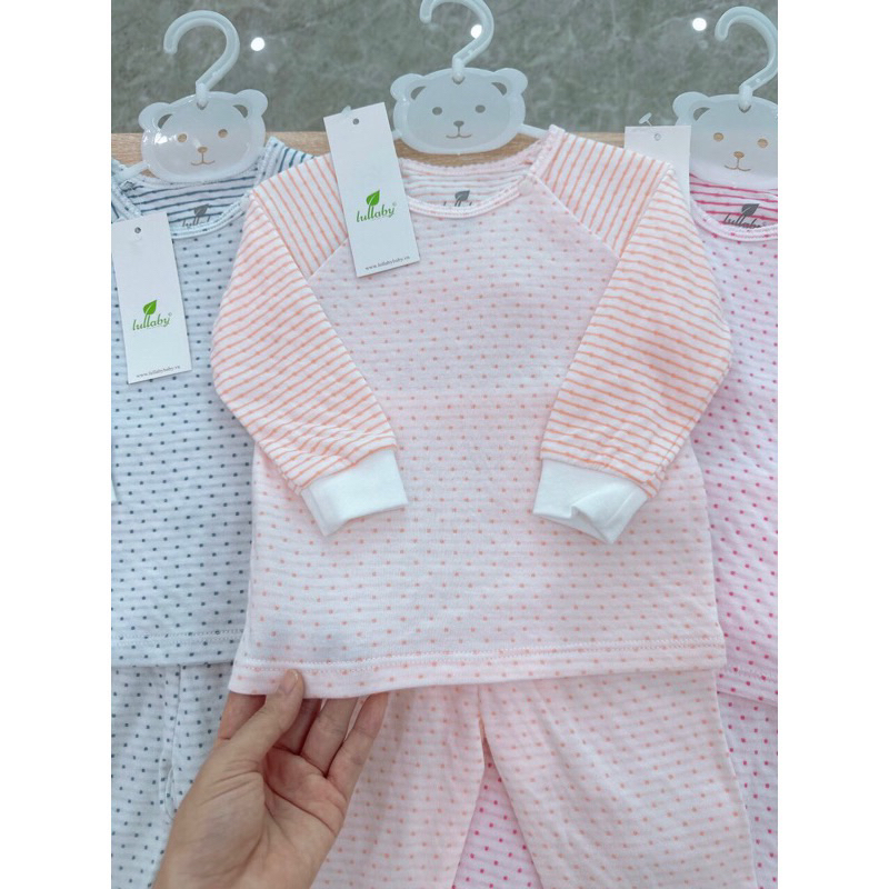 Bộ dài tay cotton bổ nẹp, raglan bé trai / bé gái Lullaby NH209V