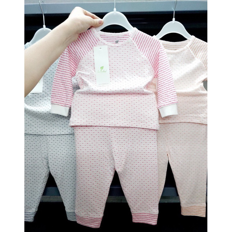 Bộ dài tay cotton bổ nẹp, raglan bé trai / bé gái Lullaby NH209V