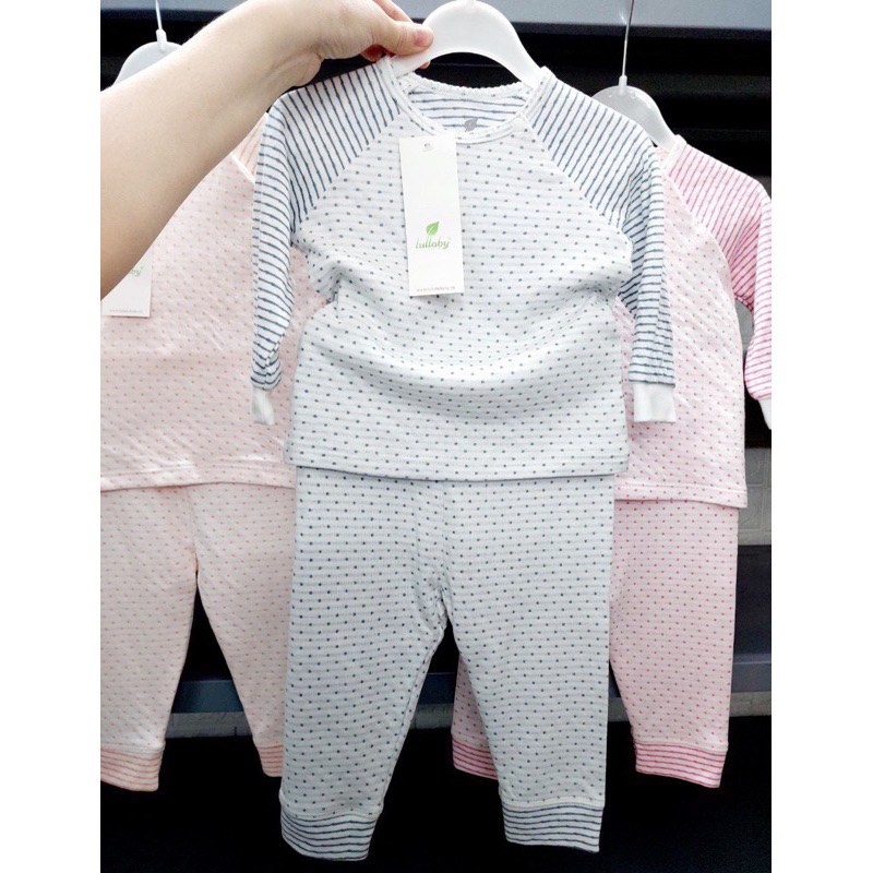 Bộ dài tay cotton bổ nẹp, raglan bé trai / bé gái Lullaby NH209V