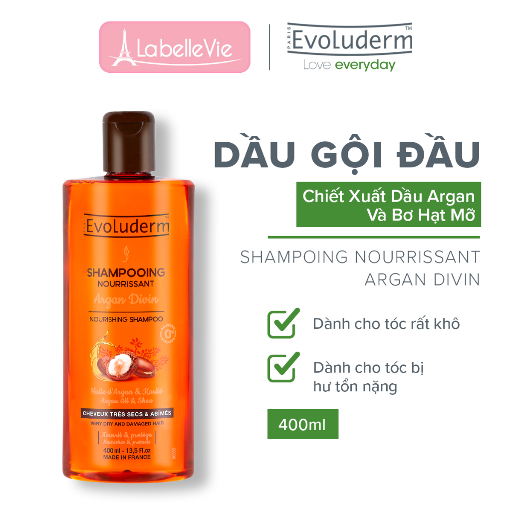 Dầu gội dành cho tóc rất khô và bị hư tổn Evoluderm 400ml-17306