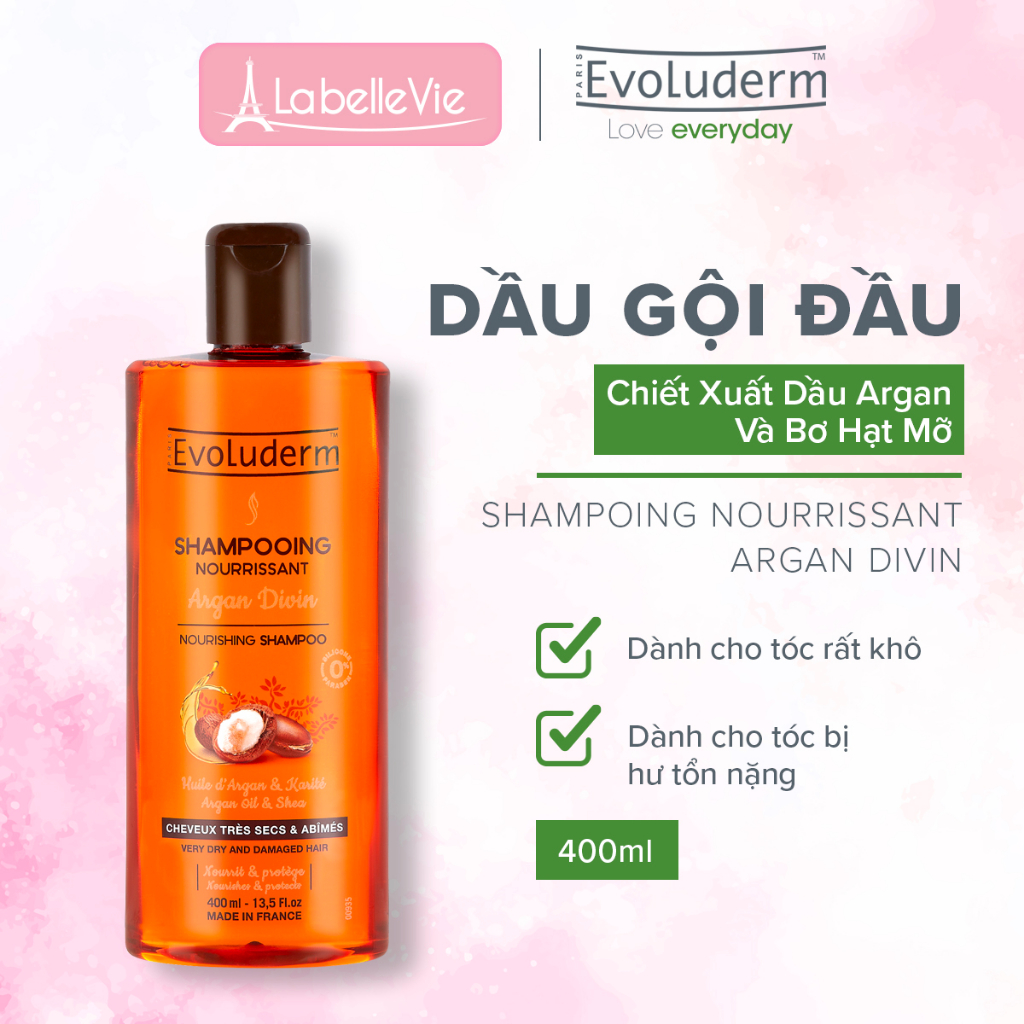 Dầu gội dành cho tóc rất khô và bị hư tổn Evoluderm 400ml-17306