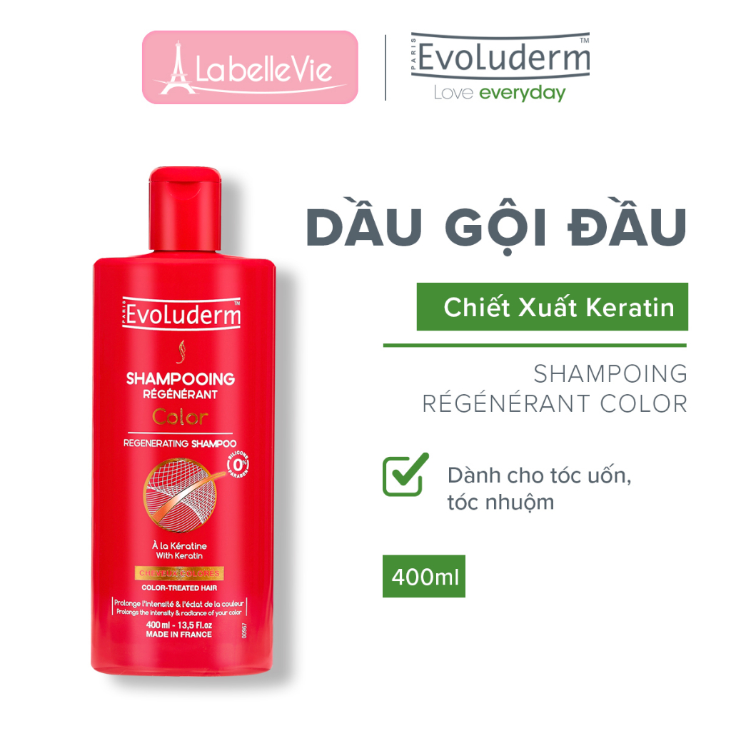 Dầu gội đầu Evoluderm Shampooing Clouleur dành cho tóc uốn nhuộm 400ml