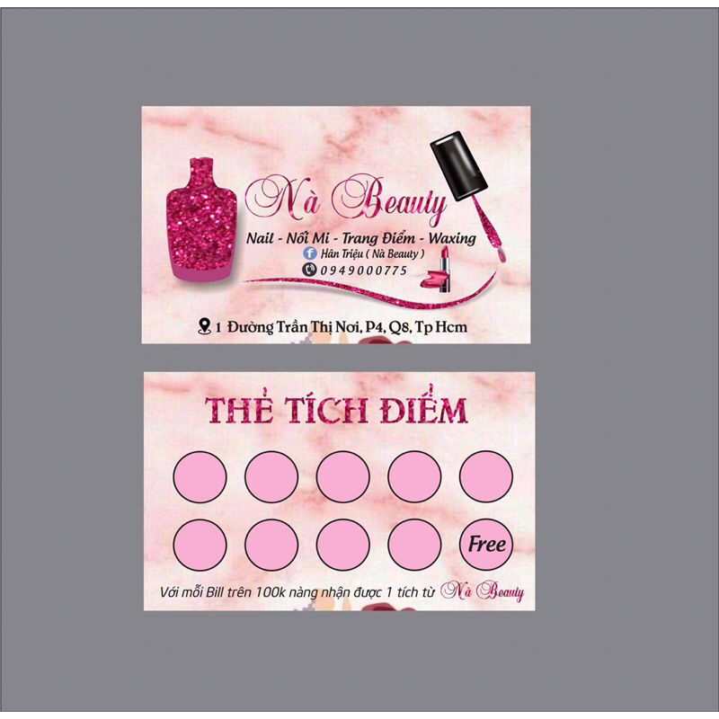 Thẻ tích điểm dành cho các ngành spa- nail - da - trà sữa