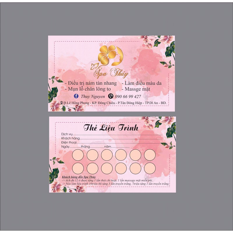 Thẻ tích điểm dành cho các ngành spa- nail - da - trà sữa
