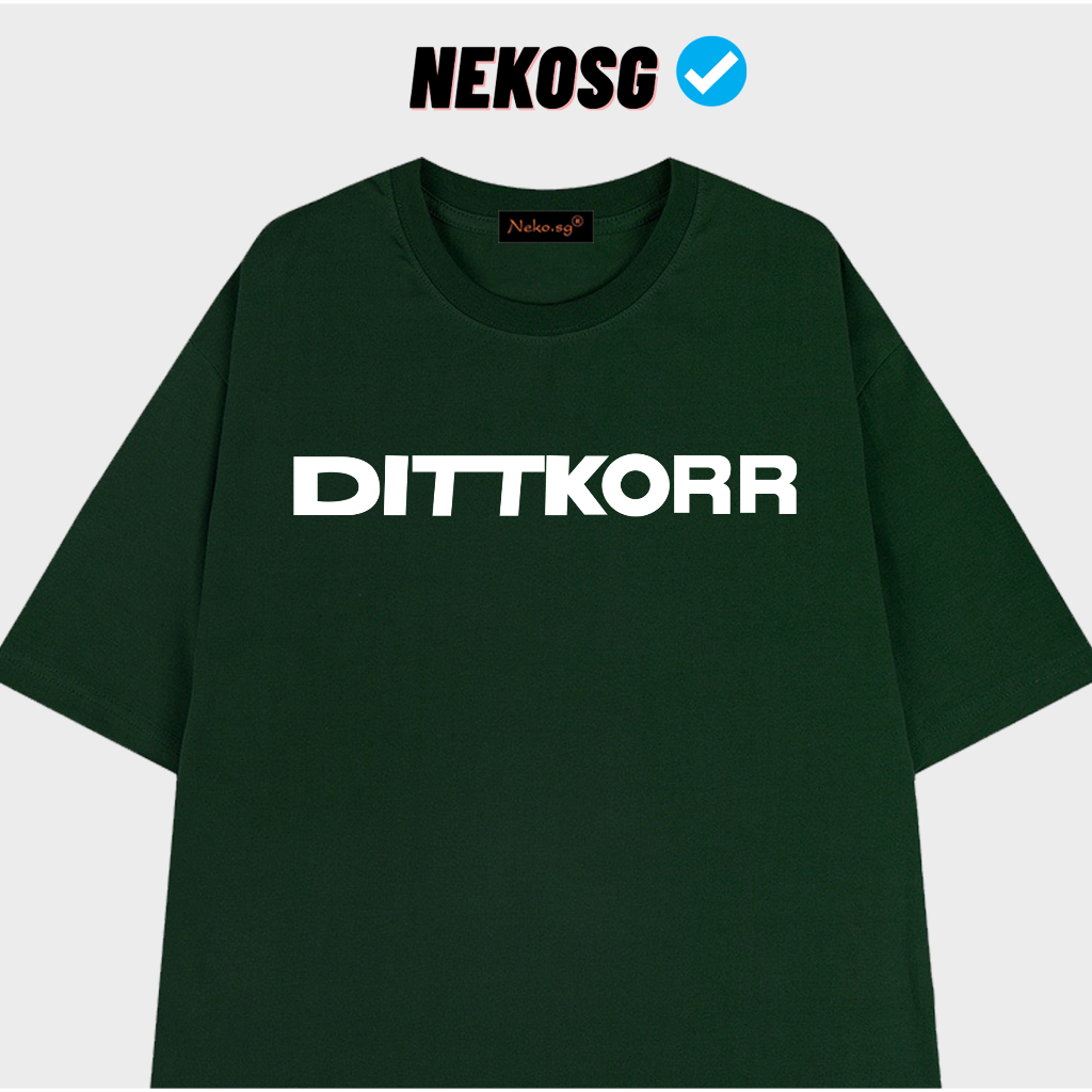 Áo Thun Xanh Rêu Tay Lỡ Form Rộng Unisex Dittkorr Neko.sg Atl308