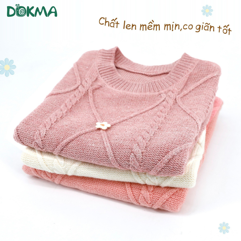 Áo len gile, áo len dày dài tay bé gái Dokma DA987 DA1643
