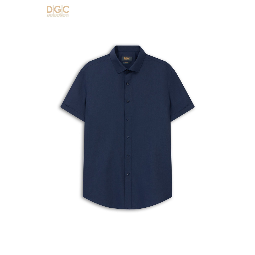 Áo sơ mi nam ngắn tay DGCs trơn xanh than SASNBC59M
