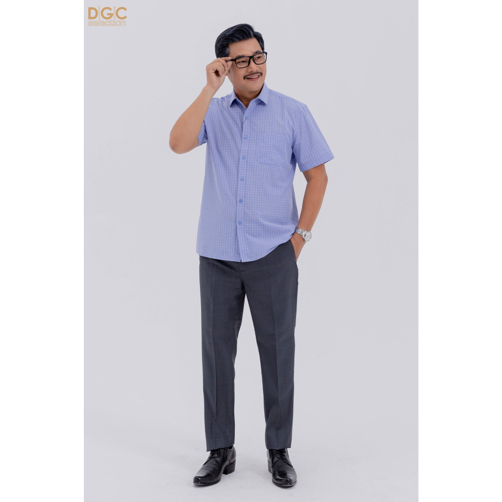 Áo sơ mi ngắn tay nam trung niên DGCs - chất vải bamboo mềm mịn mươt và chống nhăn - SASNBC61M