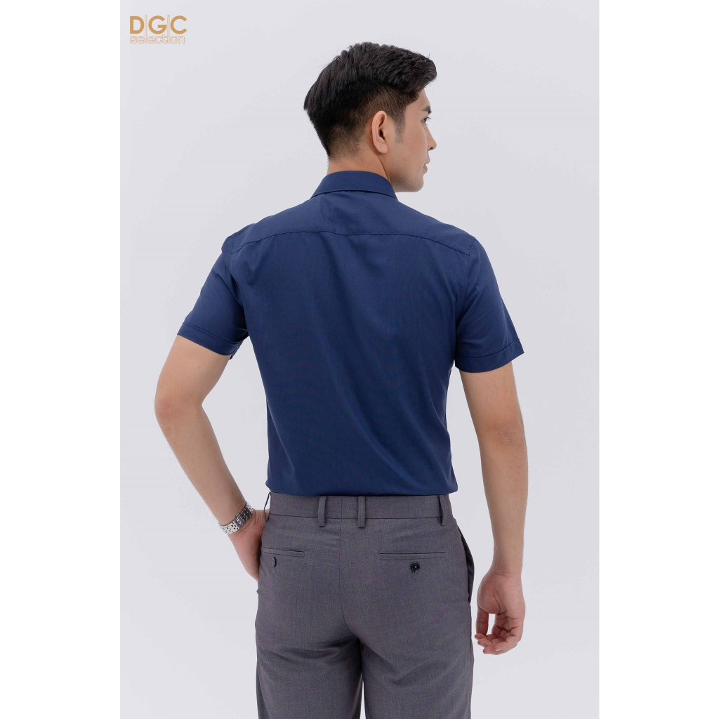 Áo sơ mi nam ngắn tay DGCs trơn xanh than SASNBC59M