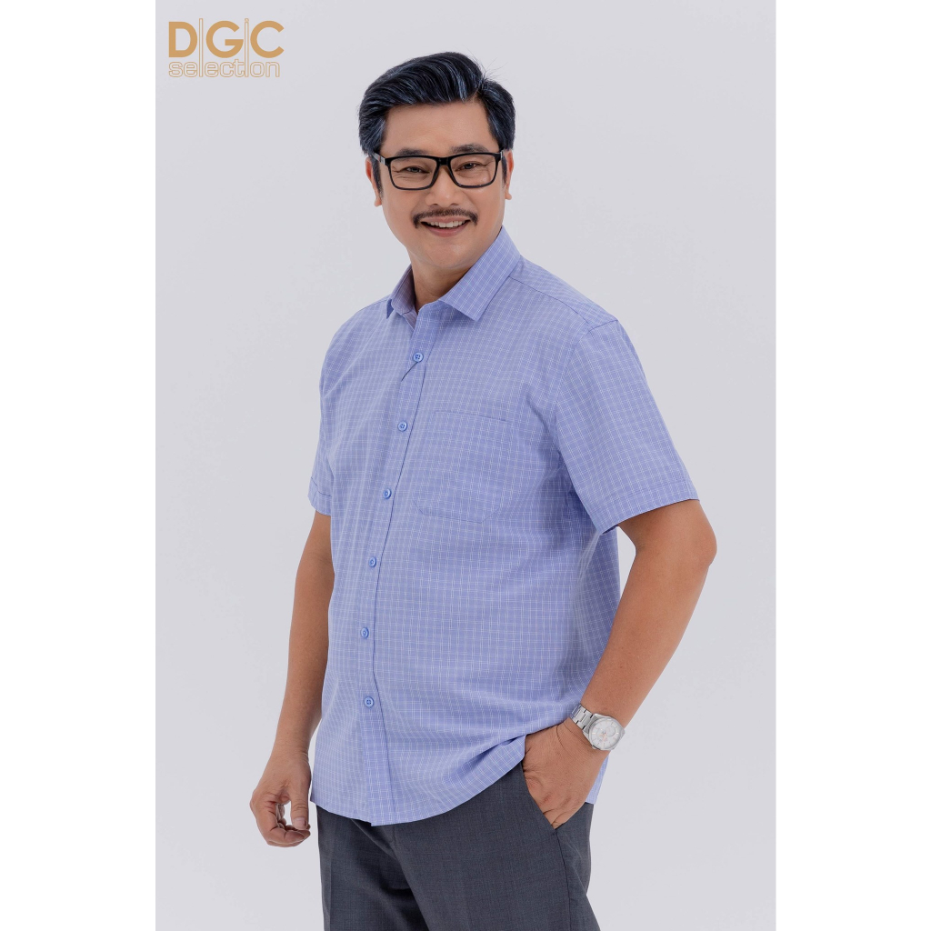 Áo sơ mi ngắn tay nam trung niên DGCs - chất vải bamboo mềm mịn mươt và chống nhăn - SASNBC61M