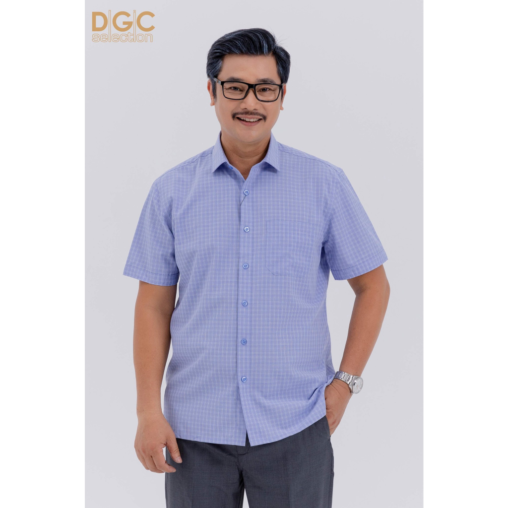 Áo sơ mi ngắn tay nam trung niên DGCs - chất vải bamboo mềm mịn mươt và chống nhăn - SASNBC61M