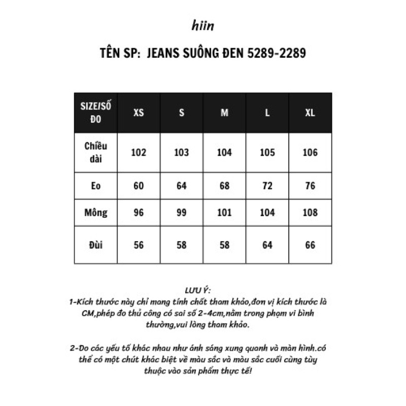 Jeans suông đen 5289 2289