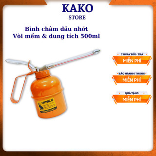 Vịt dầu sắt 500ml vòi mềm, bình châm dầu nhớt sắt, dụng cụ sửa chữa Kako store