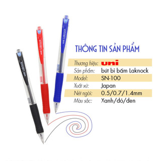 Bút bi bấm UNI LAKNOCK (SN100-07)