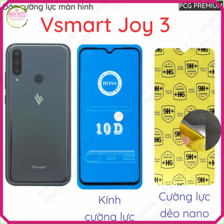 Kính cường lực full / dán cường lực màn hình Vsmart Joy 3 nano dẻo trong suốt, nhám chống vân tay, bảo vệ mắt