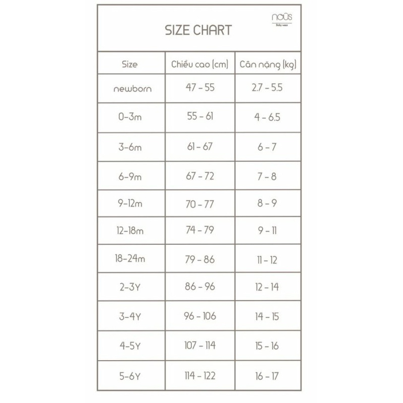 Bộ nỉ mỏng NOUS size sơ sinh