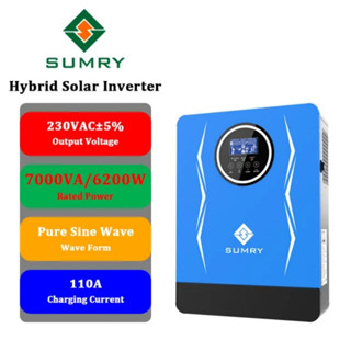 Biến tần độc lập 6200W  48V áp cao 55V-450V sạc MPPT 110A SP 7000 Xanh