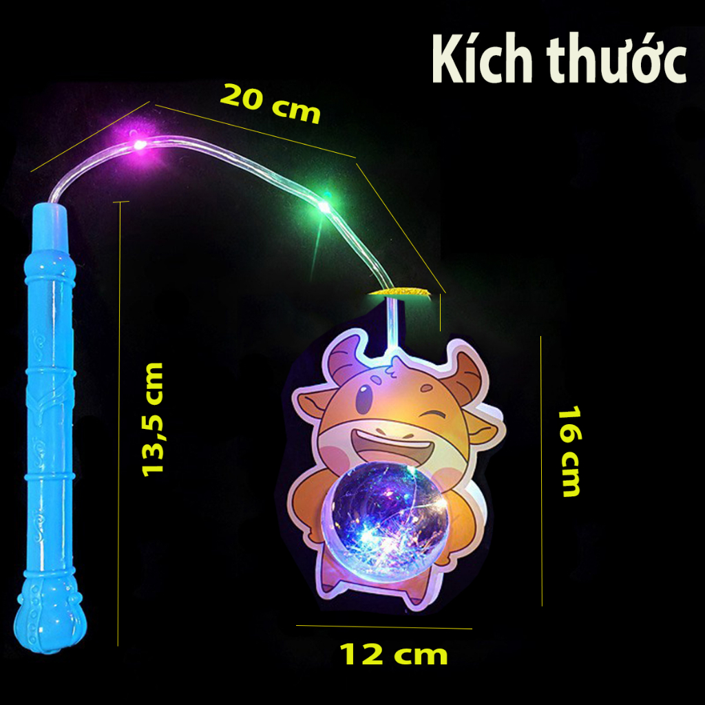 Lồng Đèn Trung Thu Hình Con Vật Đáng Yêu phát sáng Đèn lồng trung thu cầm tay trong suốt phát sáng nhấp nháy