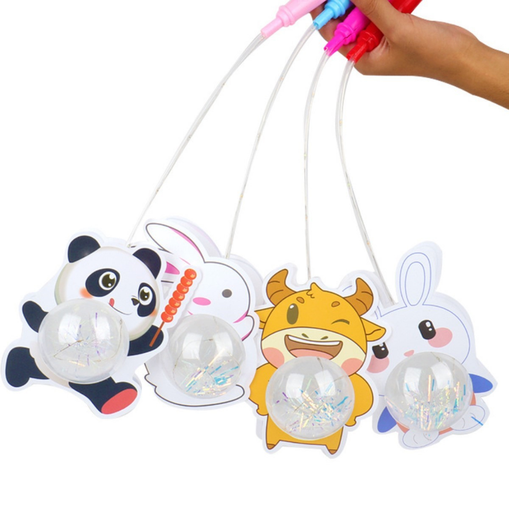 Lồng Đèn Trung Thu Hình Con Vật Đáng Yêu phát sáng Đèn lồng trung thu cầm tay trong suốt phát sáng nhấp nháy