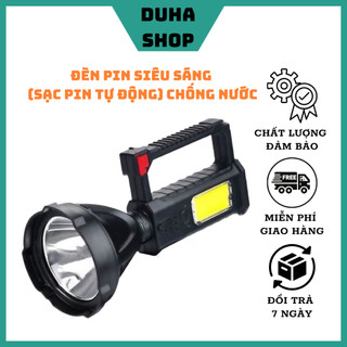 Đèn pin cầm tay siêu sáng 100m chống nước đi mưa an toàn sạc pin tiện lợi bảo hành 12 tháng