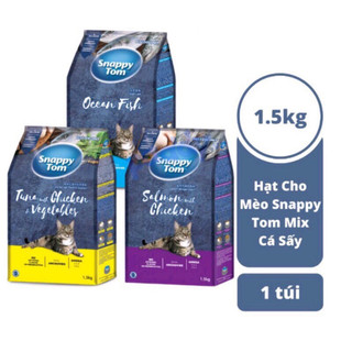 Thức ăn hạt snappy tom mix cá cơm thật túi 1kg-1.5kg