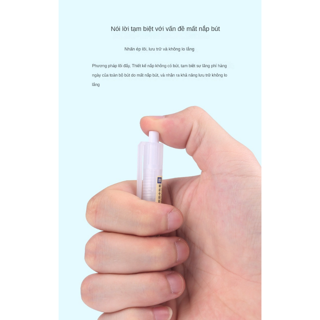 Bút Bi Mực Gel Muji Thân Mờ Ngòi 0.5mm 3 Màu Xanh Đen Đỏ Viết Trơn Ra Đều Bấm Nút bút ngòi màu mực -Nisen